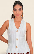 Blusa blanca con botones