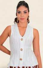Blusa blanca con botones