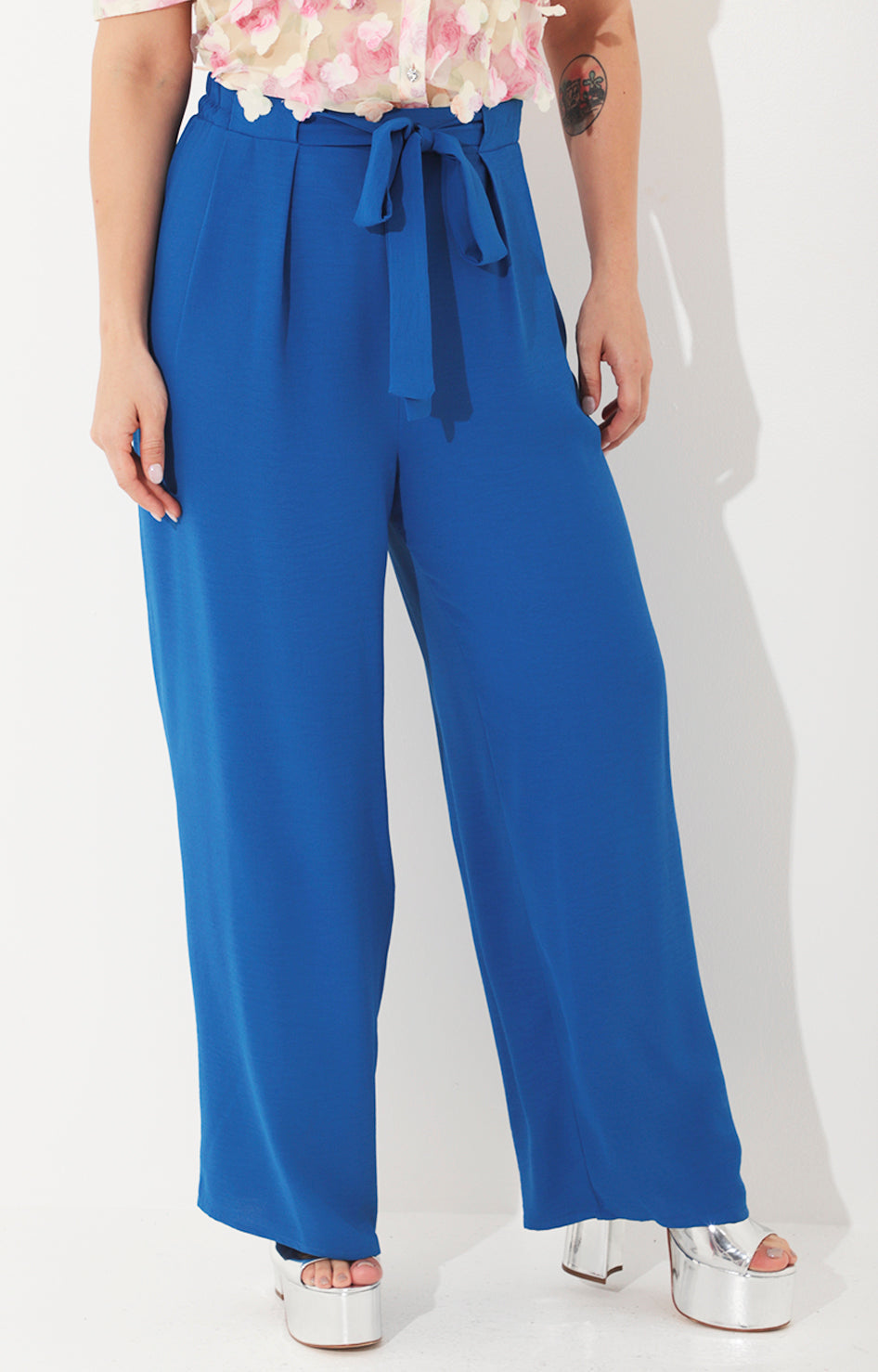 Pantalón azul rey con lazo - Boutiquemirel