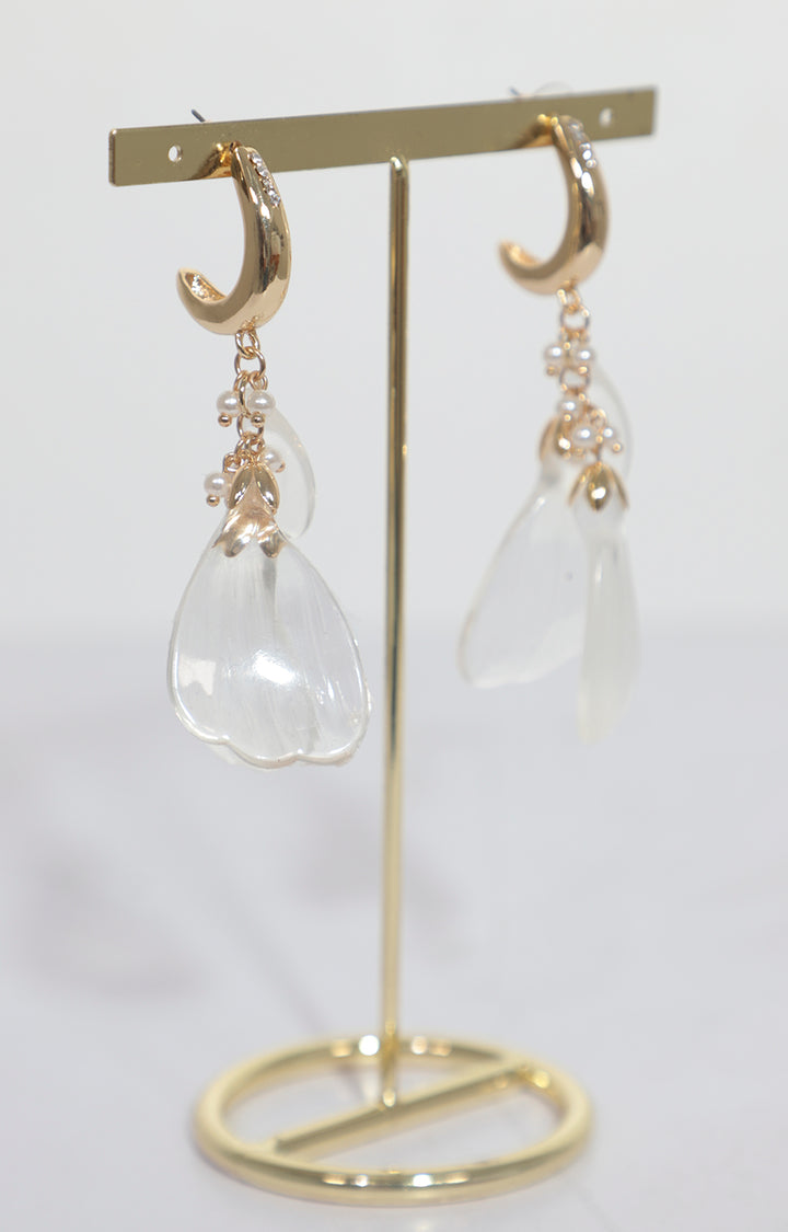 Aretes transparentes largos con dorado - ARETE Boutiquemirel 