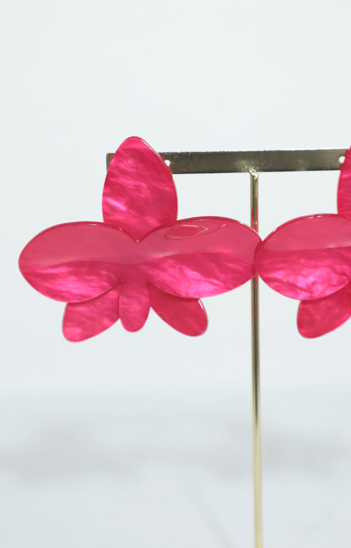 Aretes fucsia de maxi flor - ARETE Boutiquemirel 
