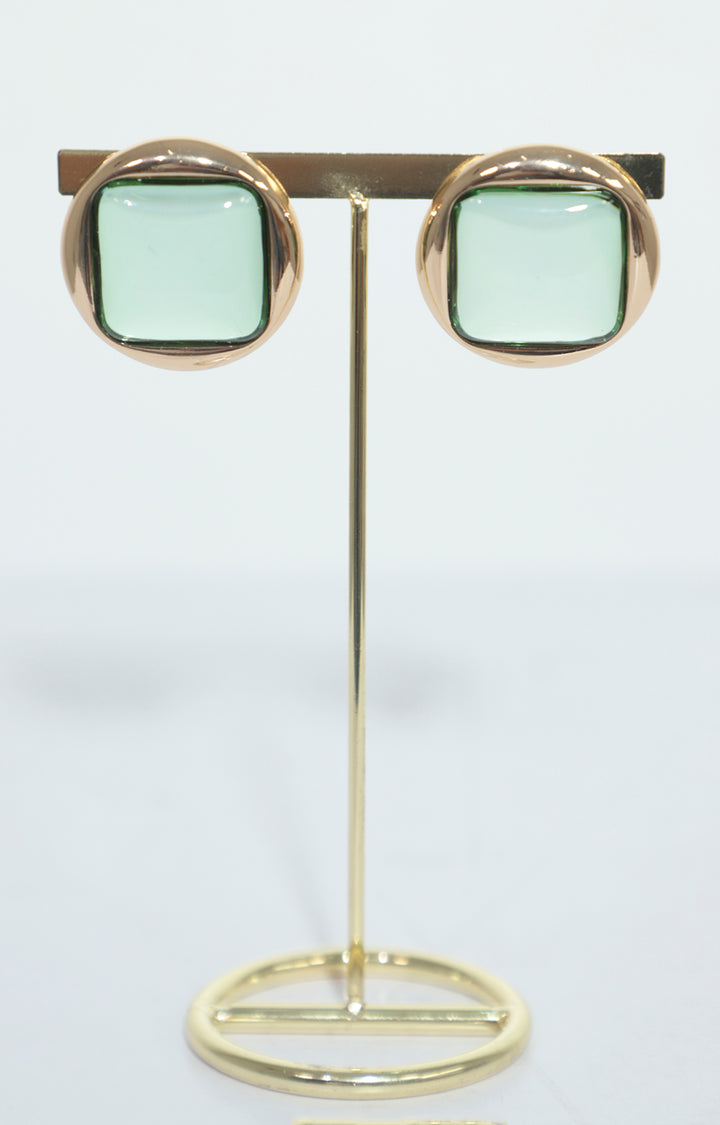 Aretes verdes con dorado redondos - ARETE Boutiquemirel 