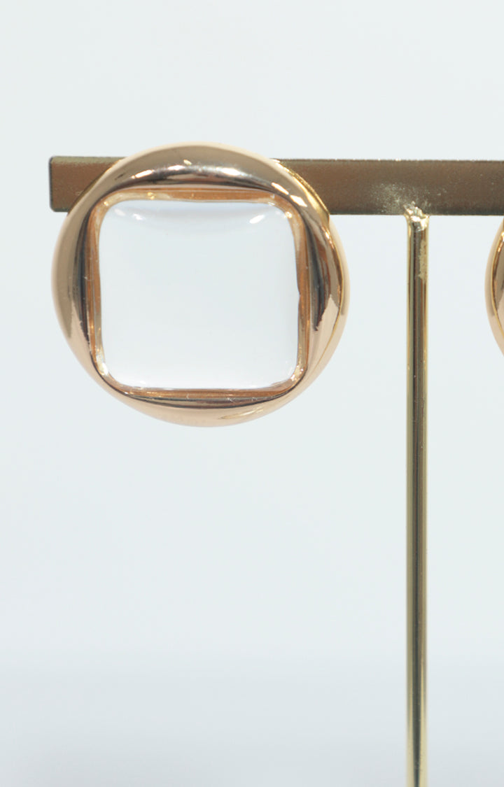 Aretes transparente con dorado redondos - ARETE Boutiquemirel 