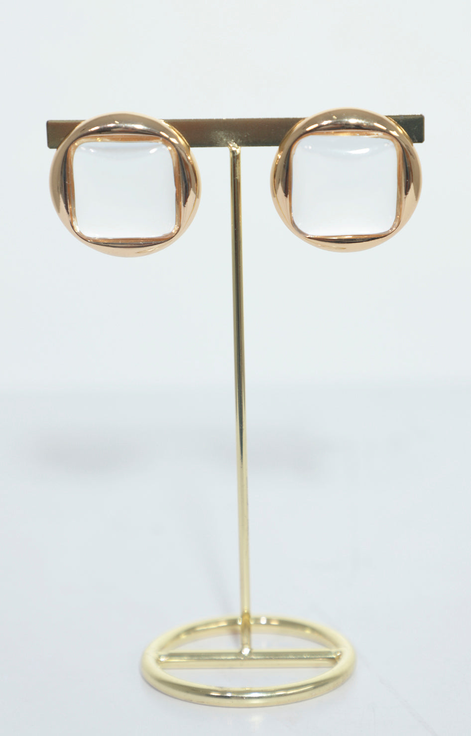 Aretes transparente con dorado redondos - ARETE Boutiquemirel 