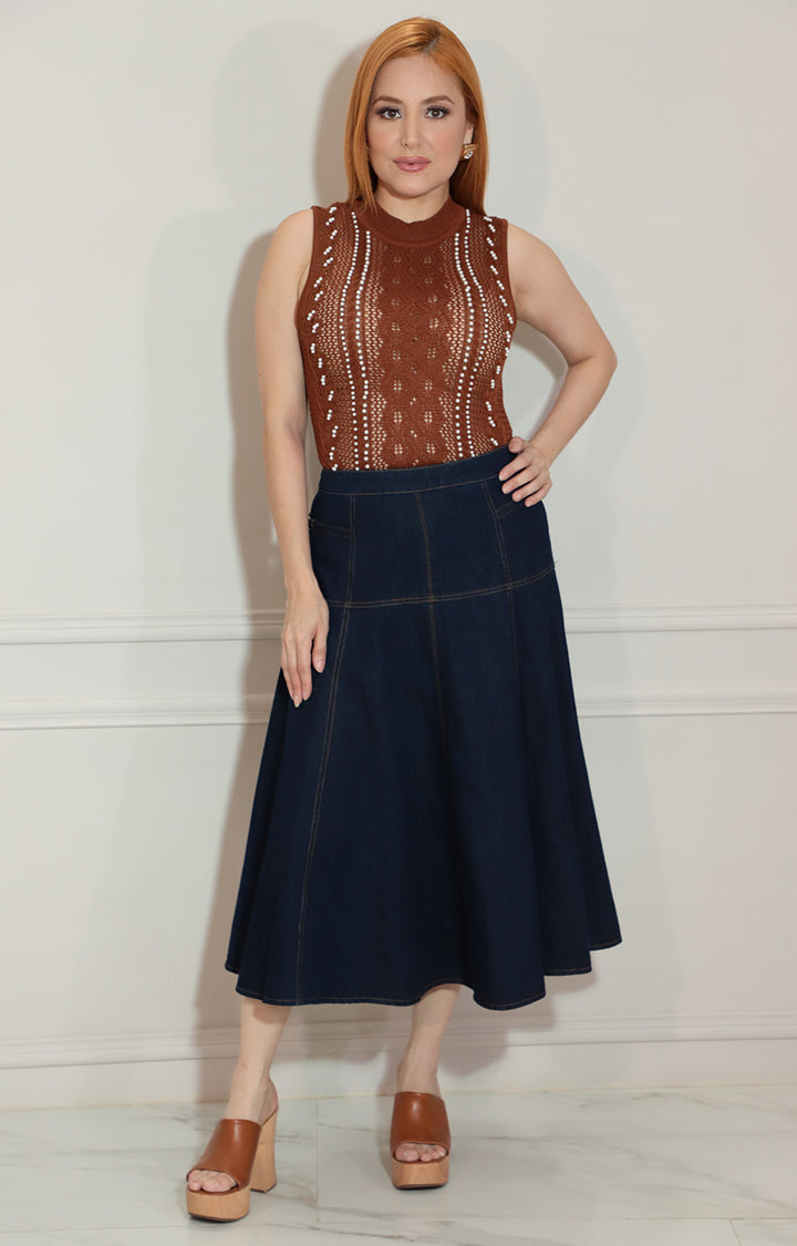 Falda midi denim - FALDA Boutiquemirel 