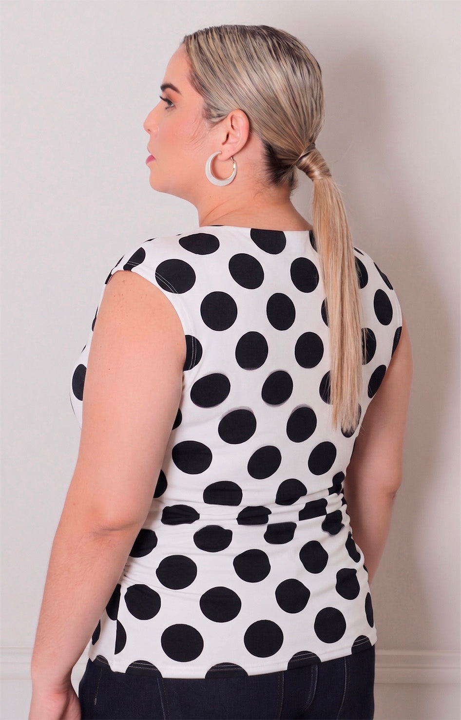 Blusa estampada polka dots - BLUSAS CURVY Boutiquemirel 