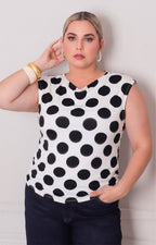 Blusa estampada polka dots - BLUSAS CURVY Boutiquemirel 