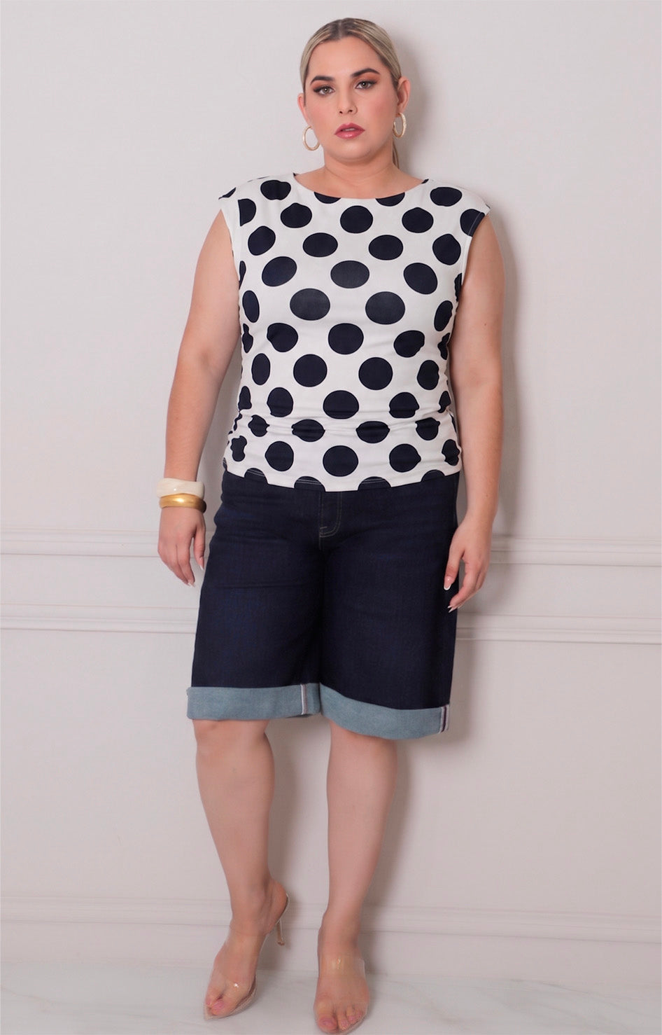 Blusa estampada polka dots - BLUSAS CURVY Boutiquemirel 
