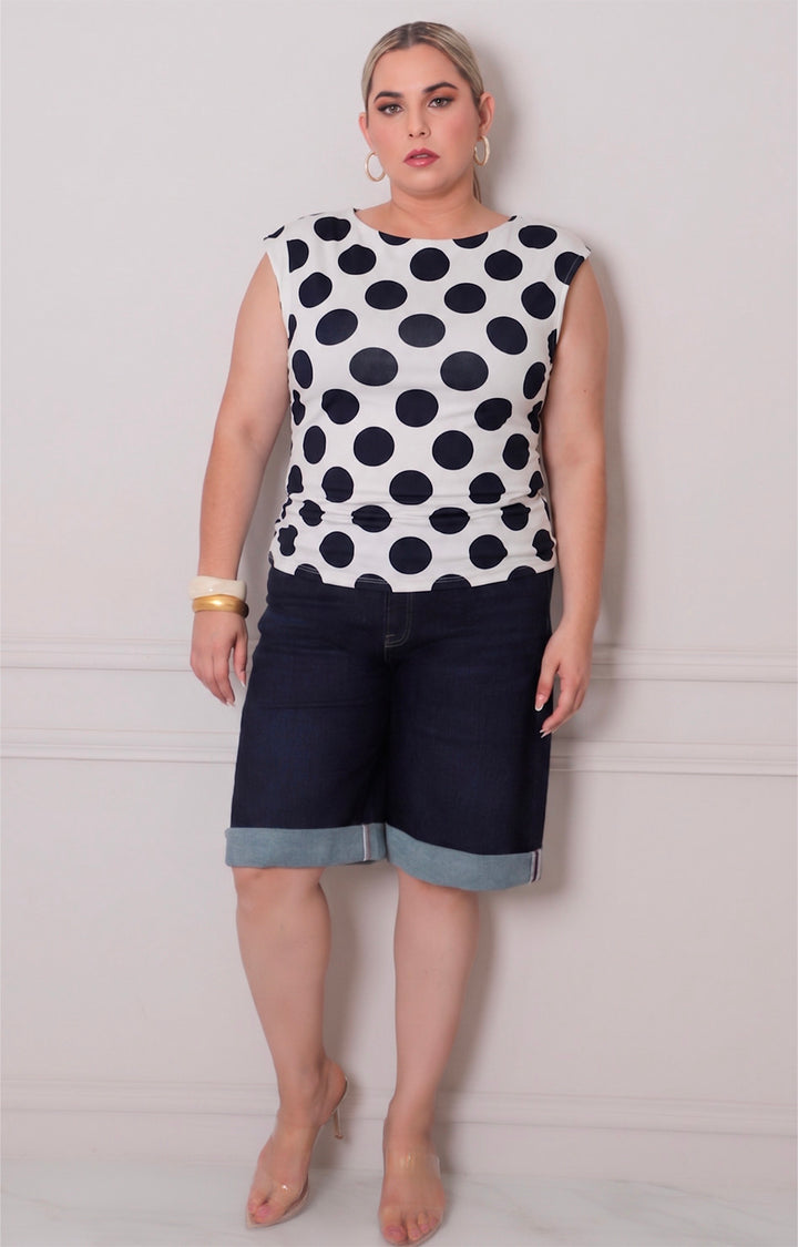 Blusa estampada polka dots - BLUSAS CURVY Boutiquemirel 