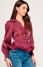Blusa magenta de manga larga - BLUSA Boutiquemirel 