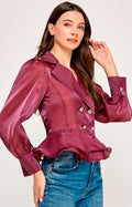 Blusa magenta de manga larga - BLUSA Boutiquemirel 