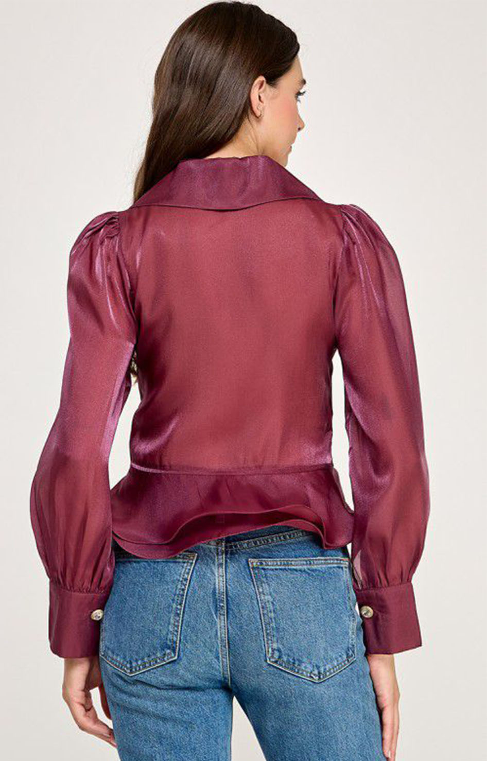 Blusa magenta de manga larga