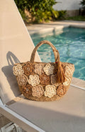 Bolsa artesanal pequeña con flores 3D