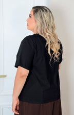 Blusa lisa con brillos