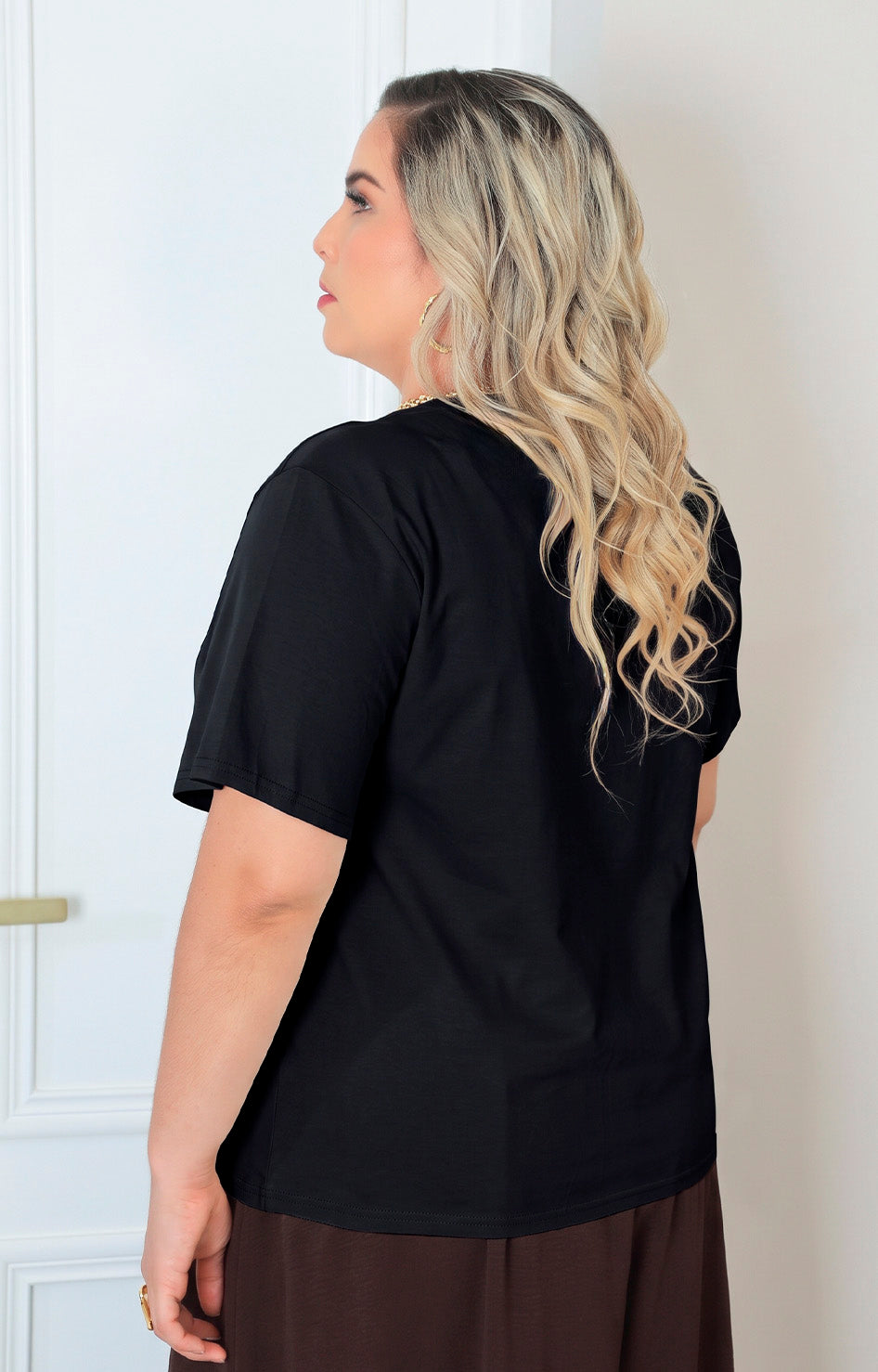 Blusa lisa con brillos