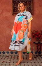 Vestido estampado con botones