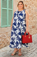 Vestido azul estampado
