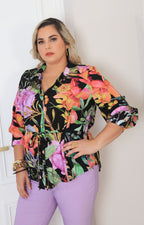 Blusa negra estampado