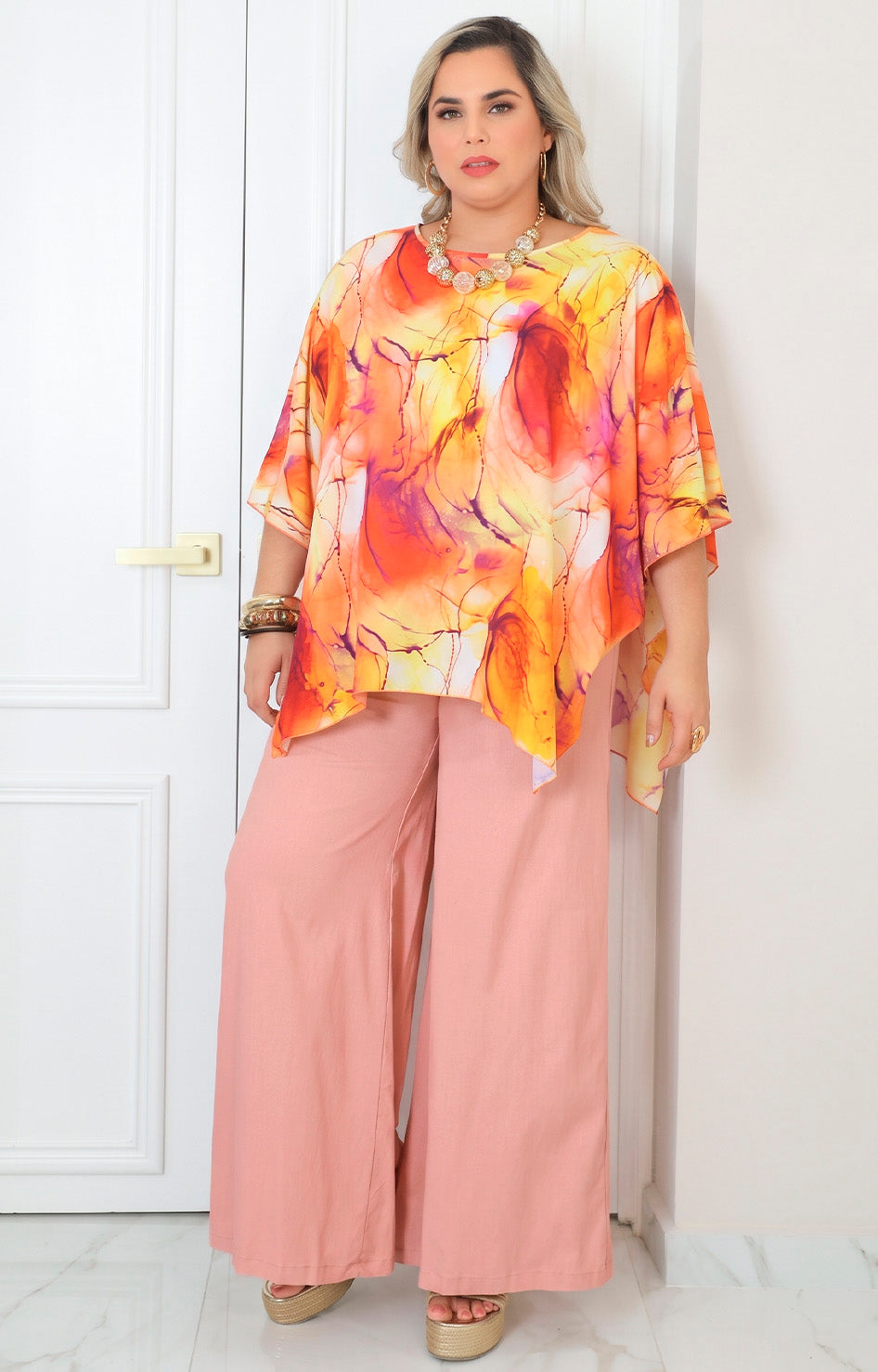 Blusa estampada multicolor