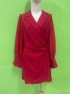 Jumpsuit azul palazzo corto regular Boutiquemirel con cinturón dorado