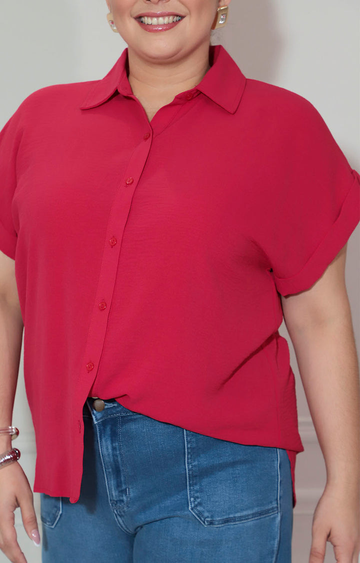 Blusa camisera roja - BLUSA XL Boutiquemirel 