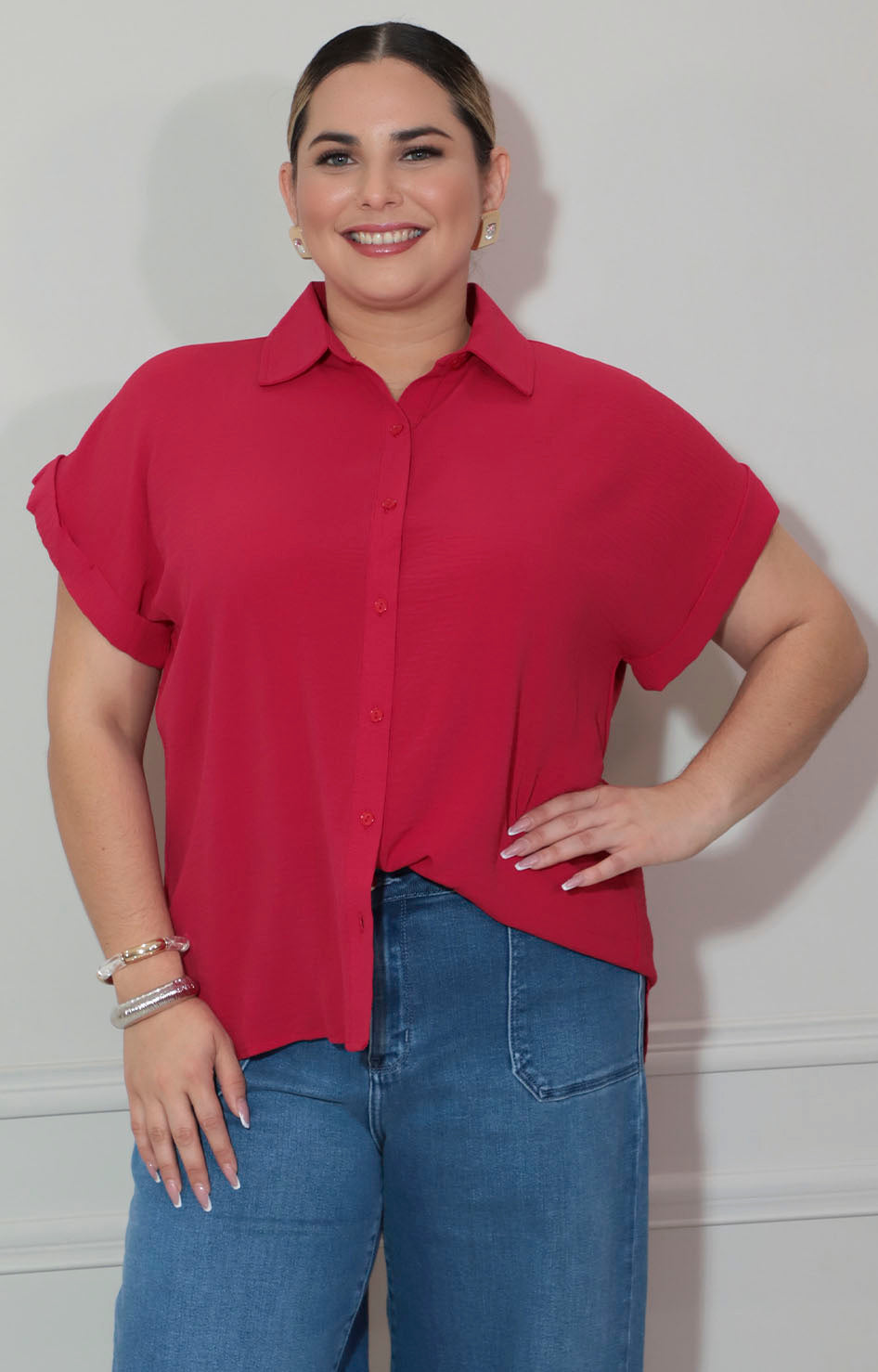 Blusa camisera roja - BLUSA XL Boutiquemirel 