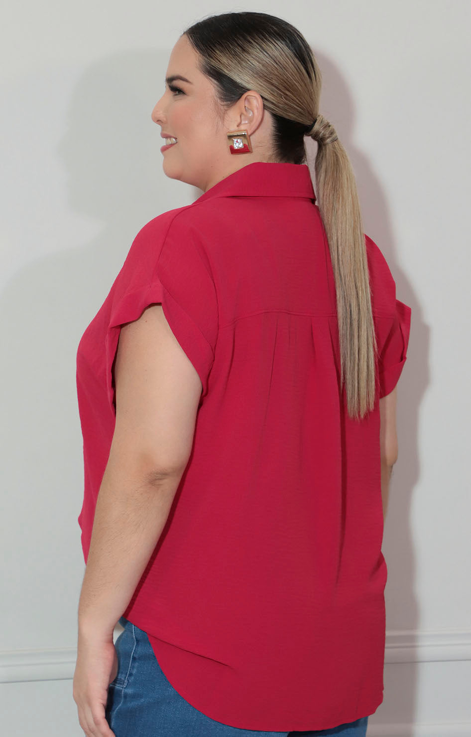 Blusa camisera roja - BLUSA XL Boutiquemirel 