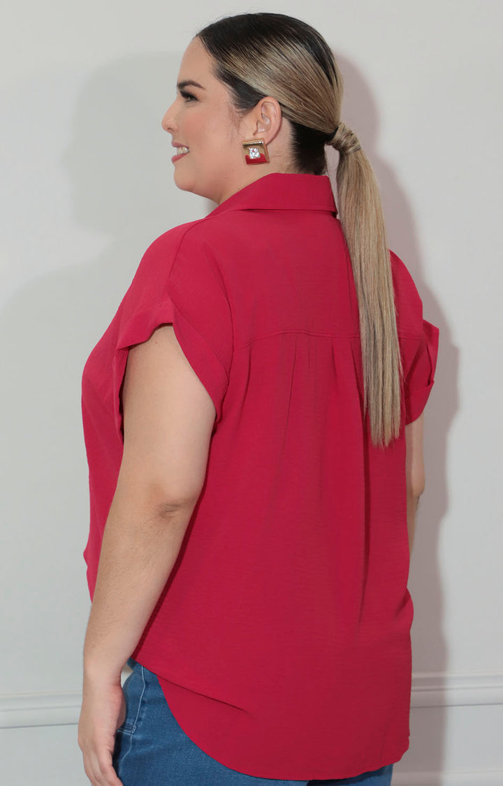 Blusa camisera roja - BLUSA XL Boutiquemirel 