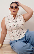 Blusa estampada tipo chaleco