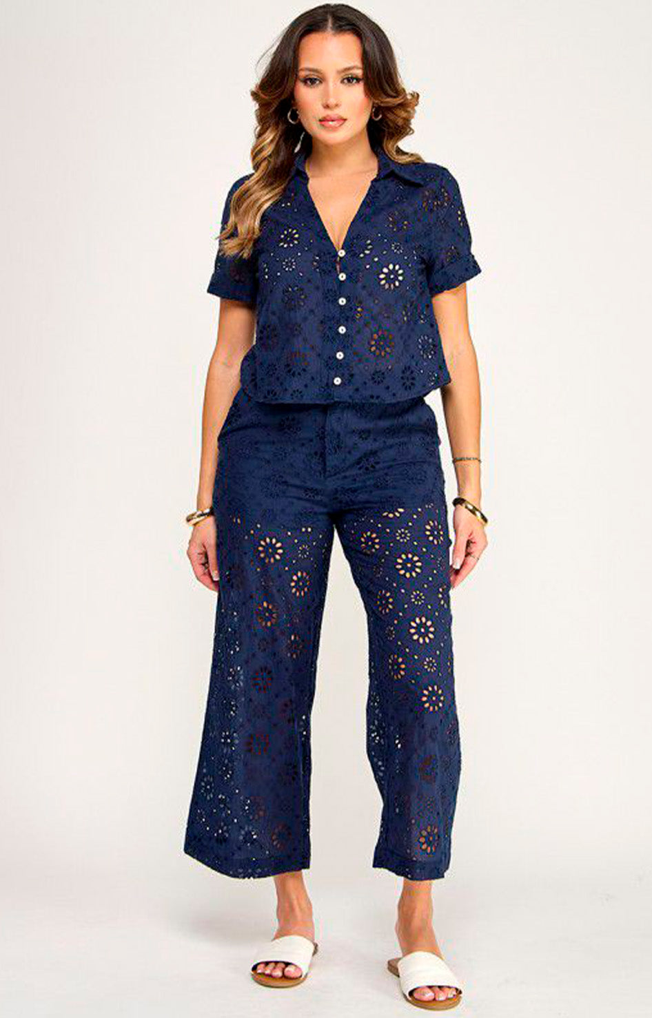 Conjunto azul estampado con bordado - CONJUNTO REGULAR Boutiquemirel 