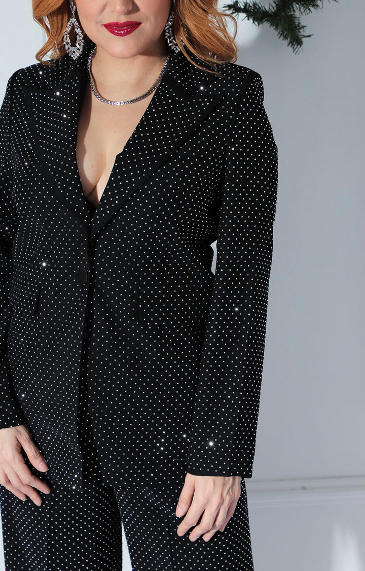 Conjunto negro con brillos