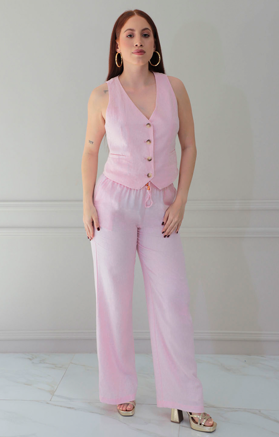 Blusa rosa tipo chaleco - BLUSAS REGULAR Boutiquemirel 