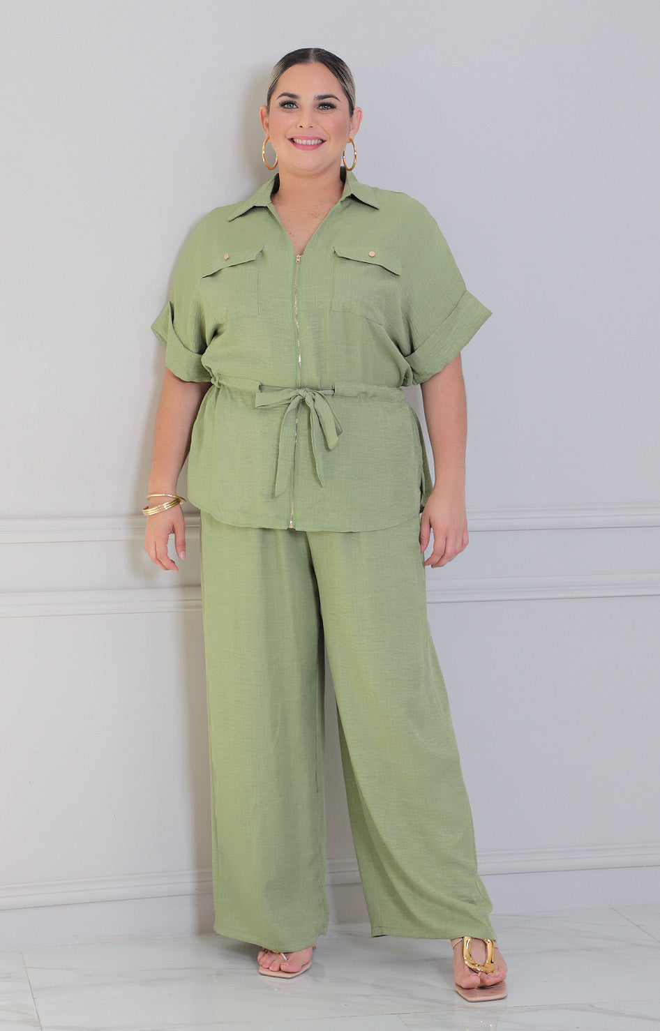 Conjunto verde con lazo - CONJUNTO CURVY Boutiquemirel 