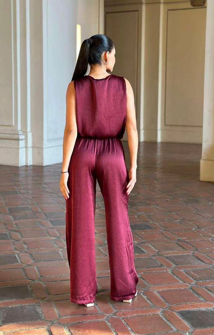 Conjunto vino satinado