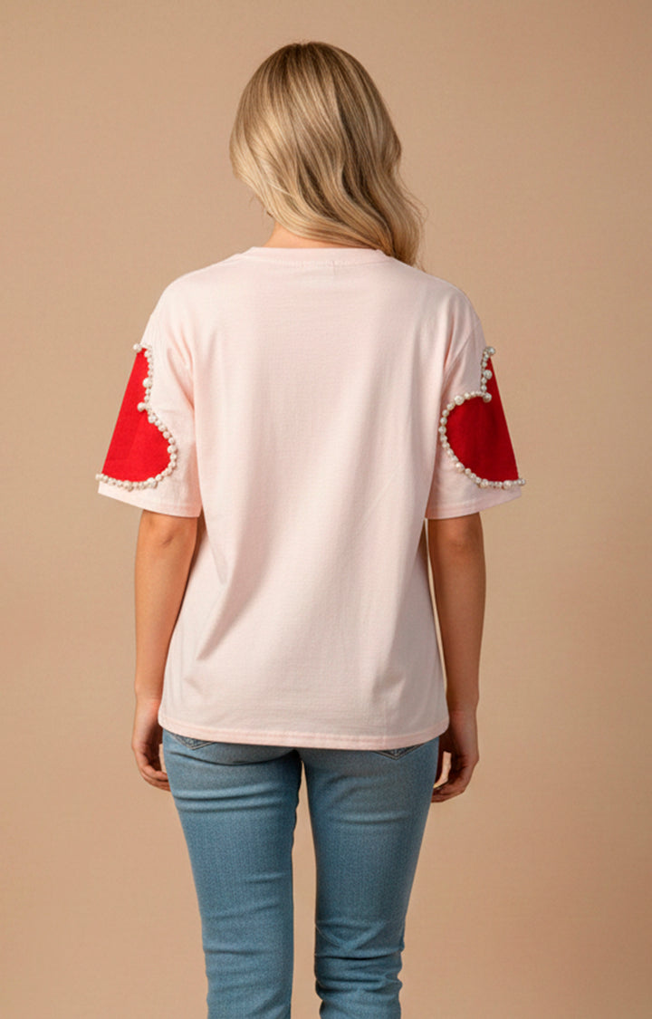 Blusa rosa de corazón