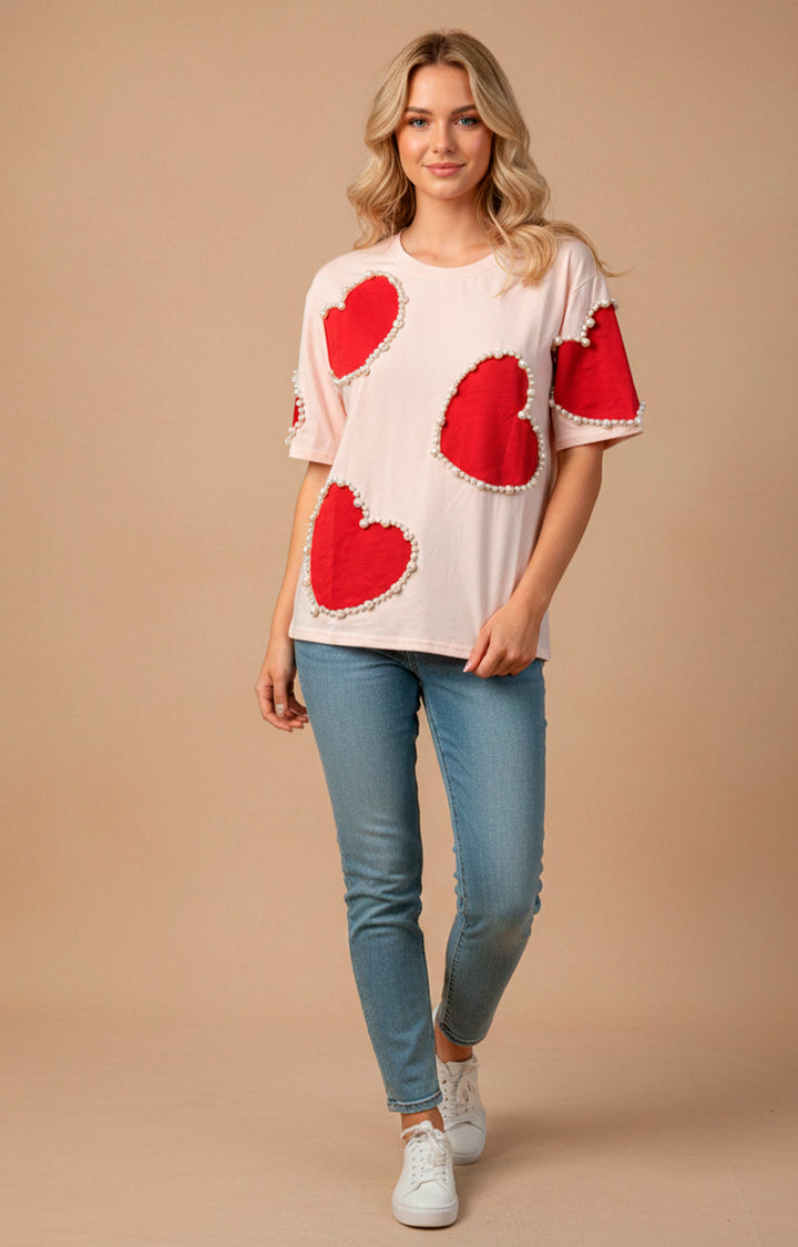 Blusa rosa de corazón