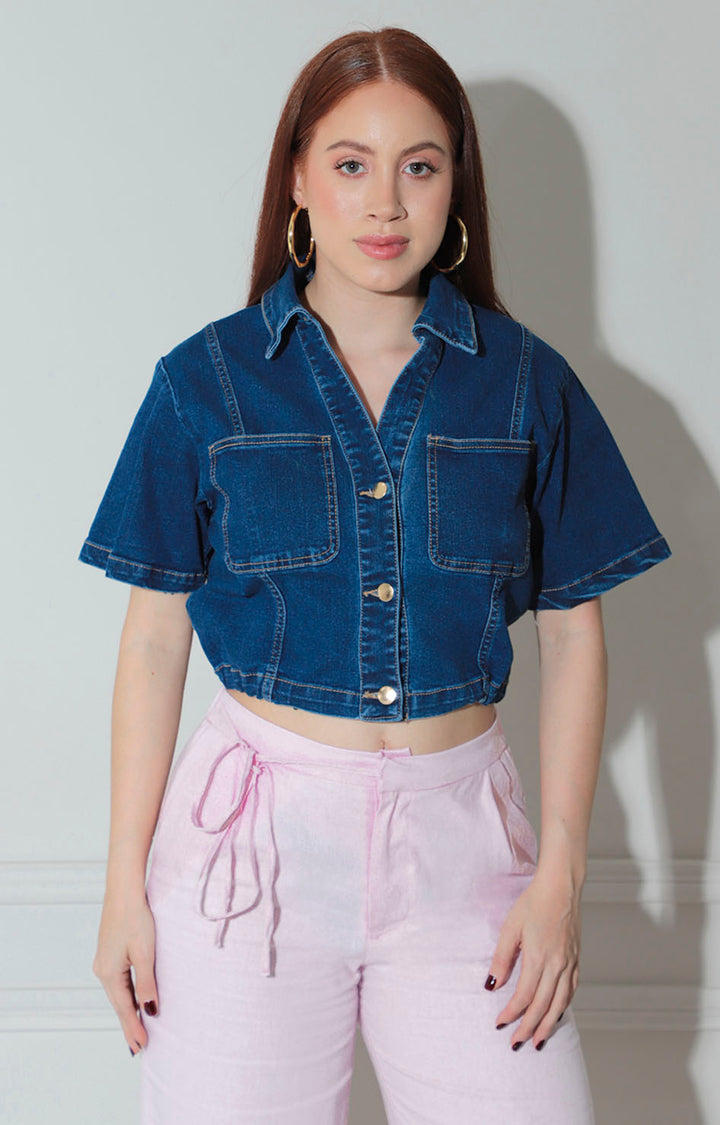 Blusa de mezclilla de botones - BLUSAS REGULAR Boutiquemirel 