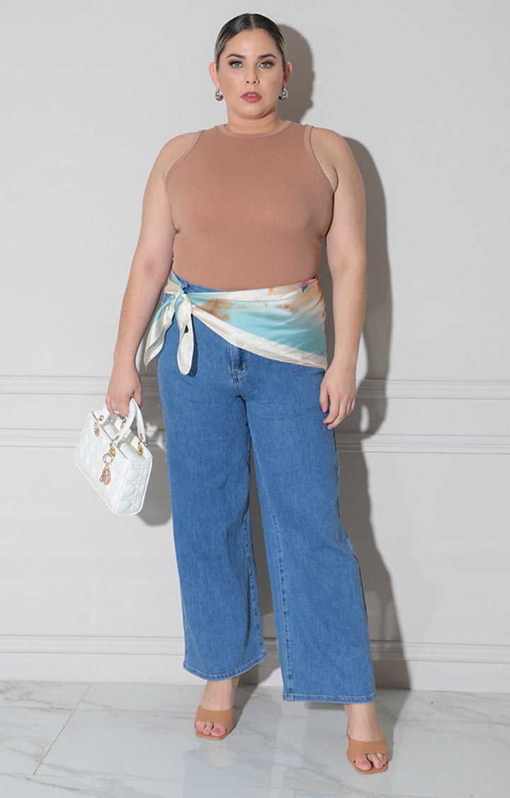 Pantalòn de mezclilla con lazo - PANTALON MEZCLILLA CURVY Boutiquemirel 