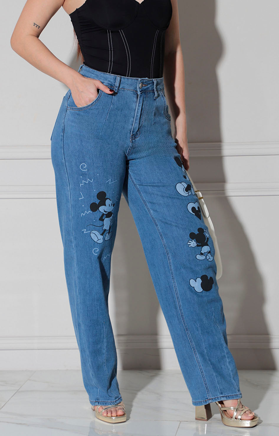 Pantalon de mezclilla mickey - PANTALON REGULAR Boutiquemirel 