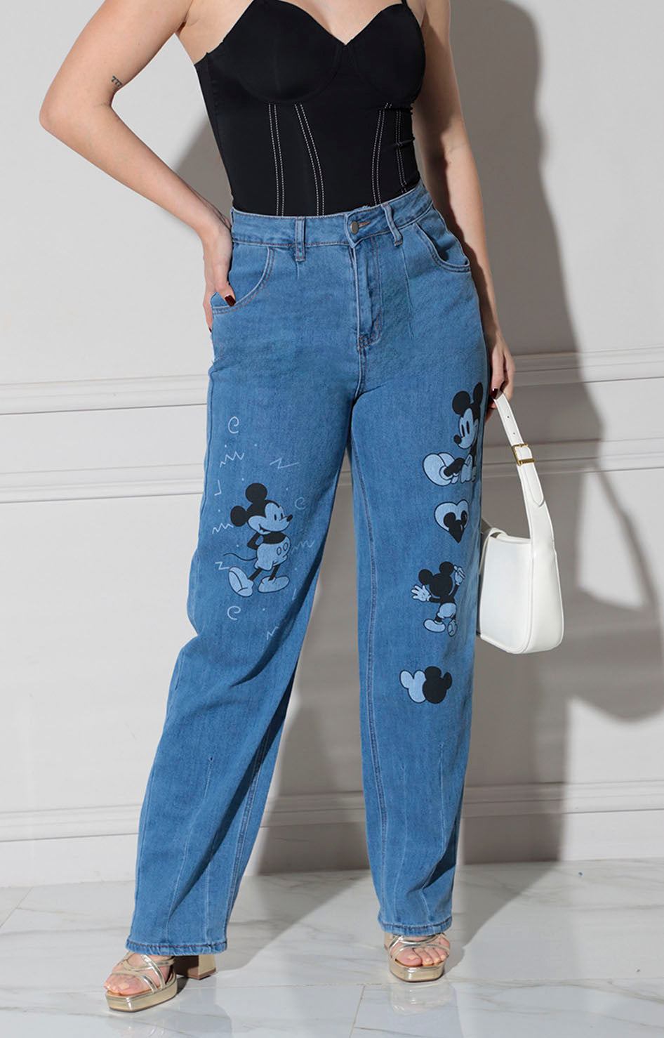 Pantalon de mezclilla mickey - PANTALON REGULAR Boutiquemirel 