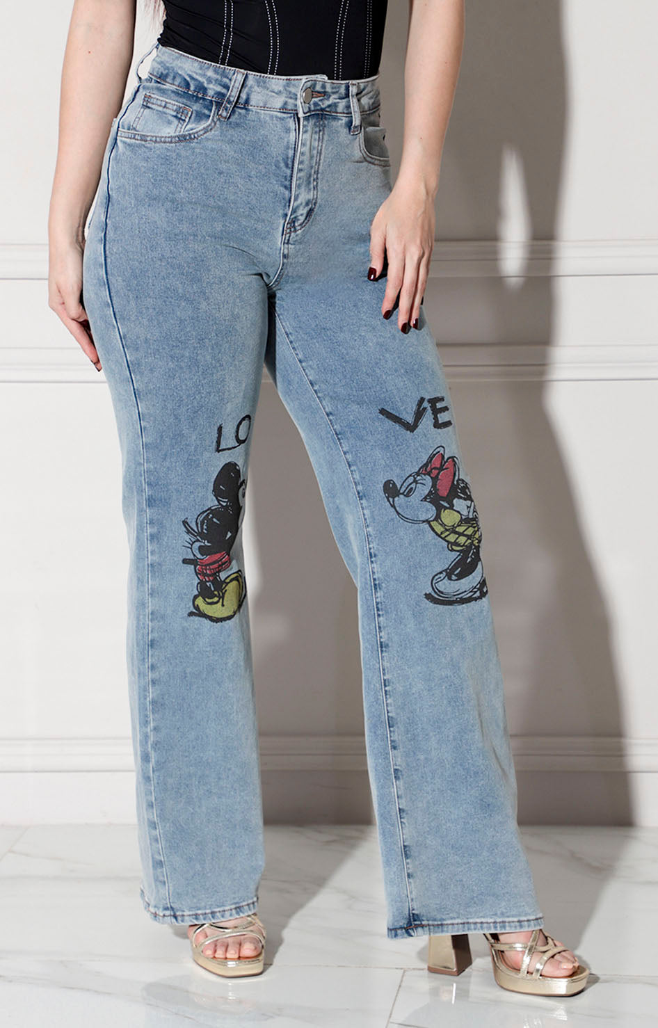 Pantalon de mezclilla love - PANTALON REGULAR Boutiquemirel 
