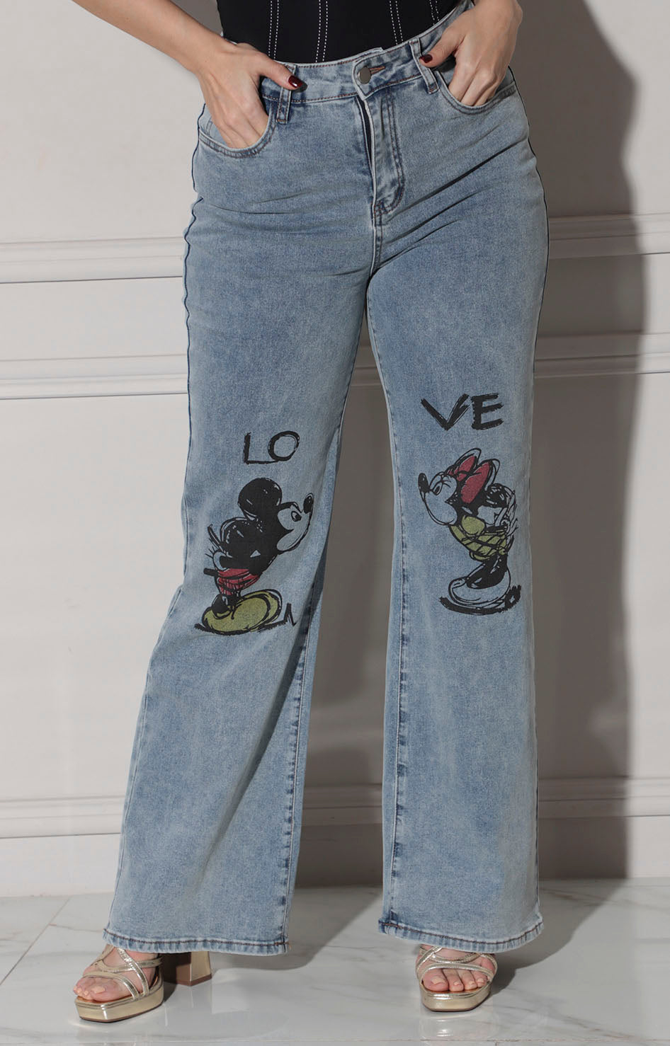 Pantalon de mezclilla love - PANTALON REGULAR Boutiquemirel 