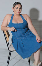 Vestido mezclilla halter