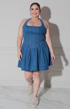 Vestido mezclilla halter