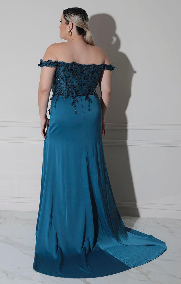 Vestido azul largo de tirantes - VESTIDO XL Boutiquemirel 