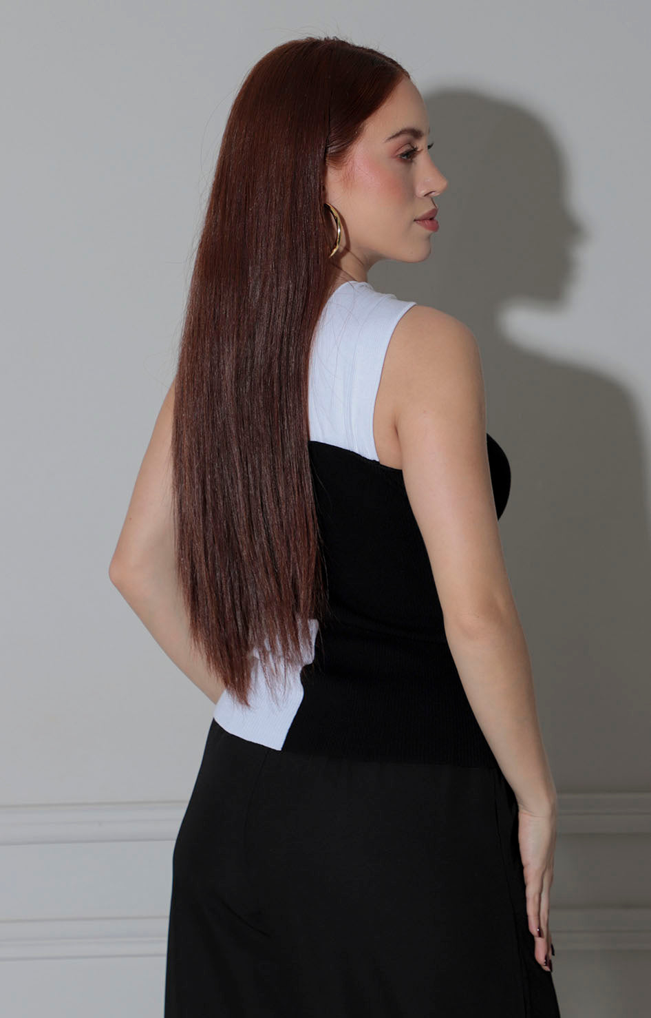 Blusa blanco con negro asimétrica - BLUSA Boutiquemirel 
