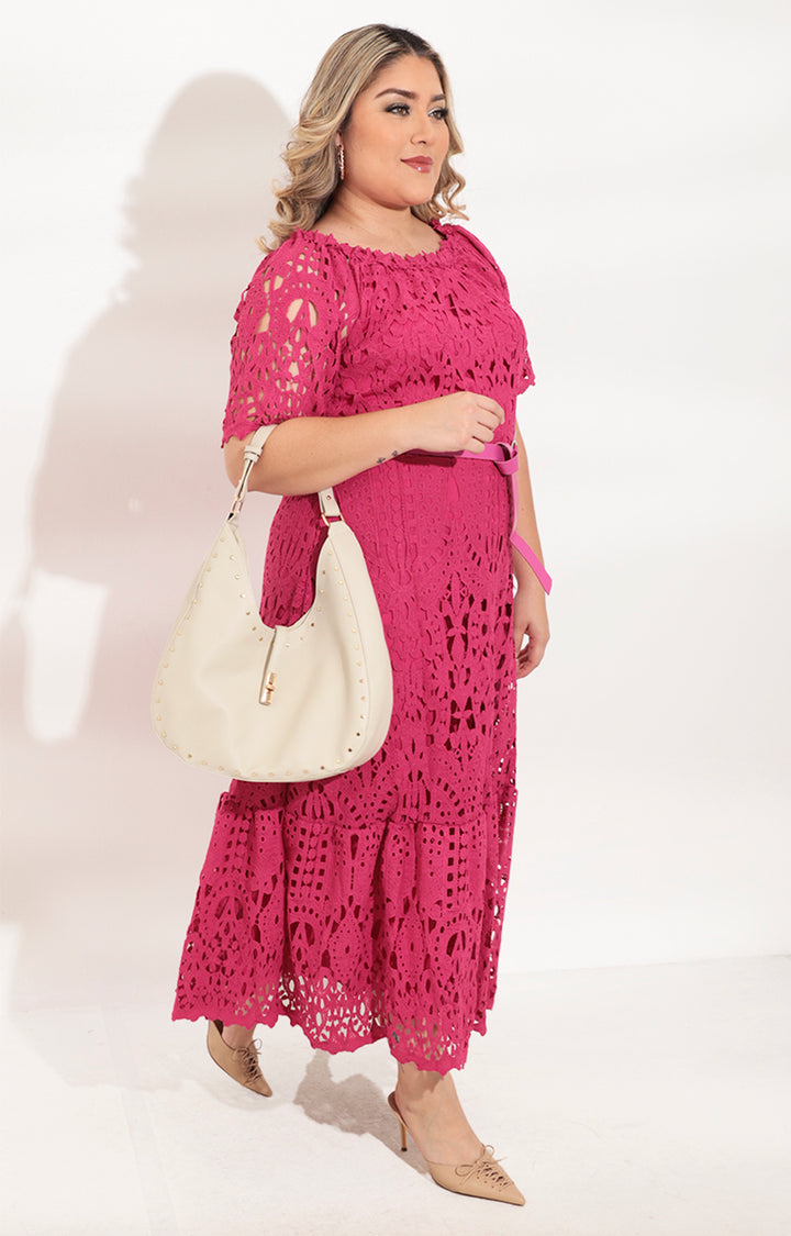 Vestido magenta de guipur - VESTIDO XL Boutiquemirel 