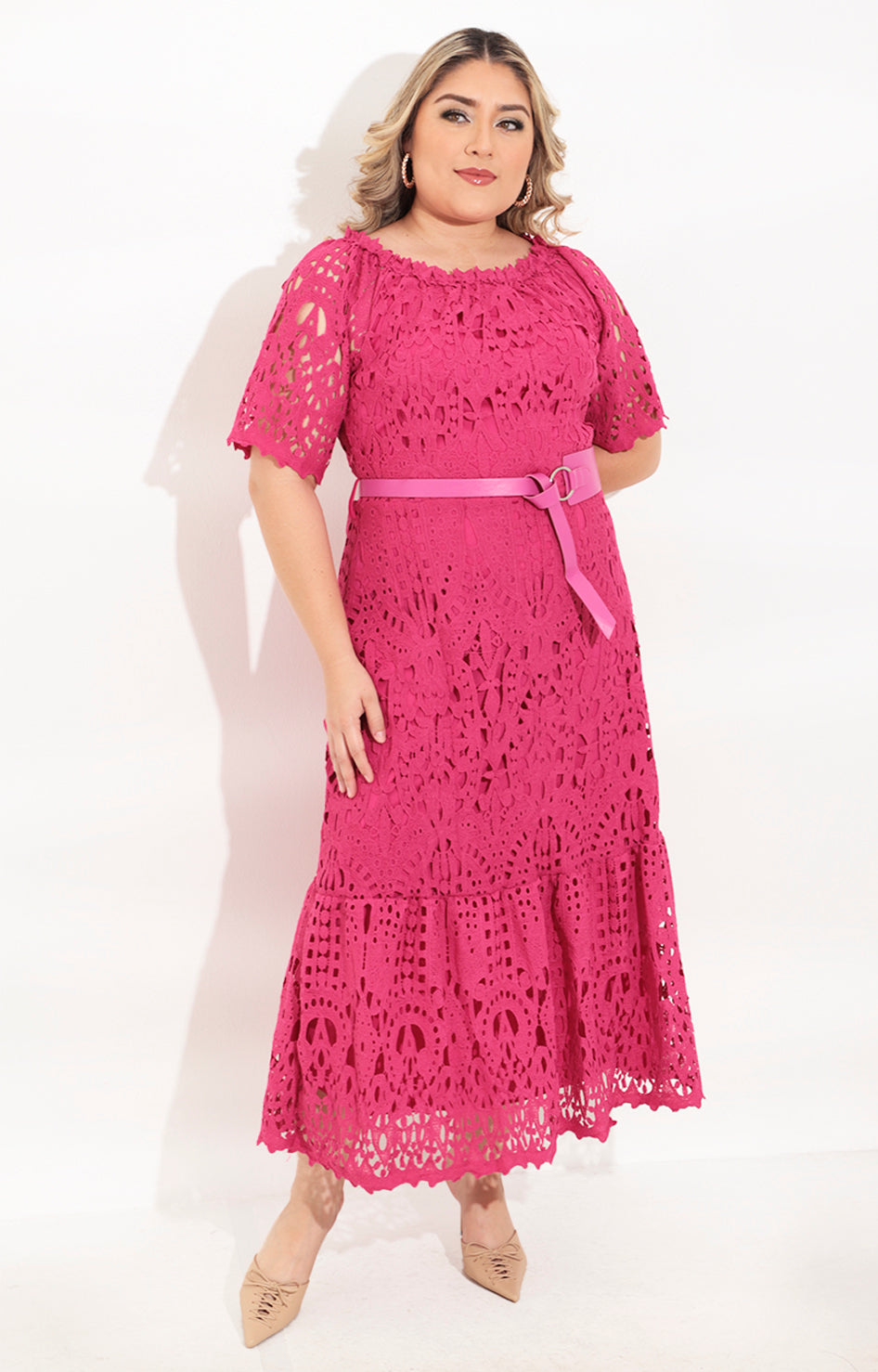 Vestido magenta de guipur - VESTIDO XL Boutiquemirel 