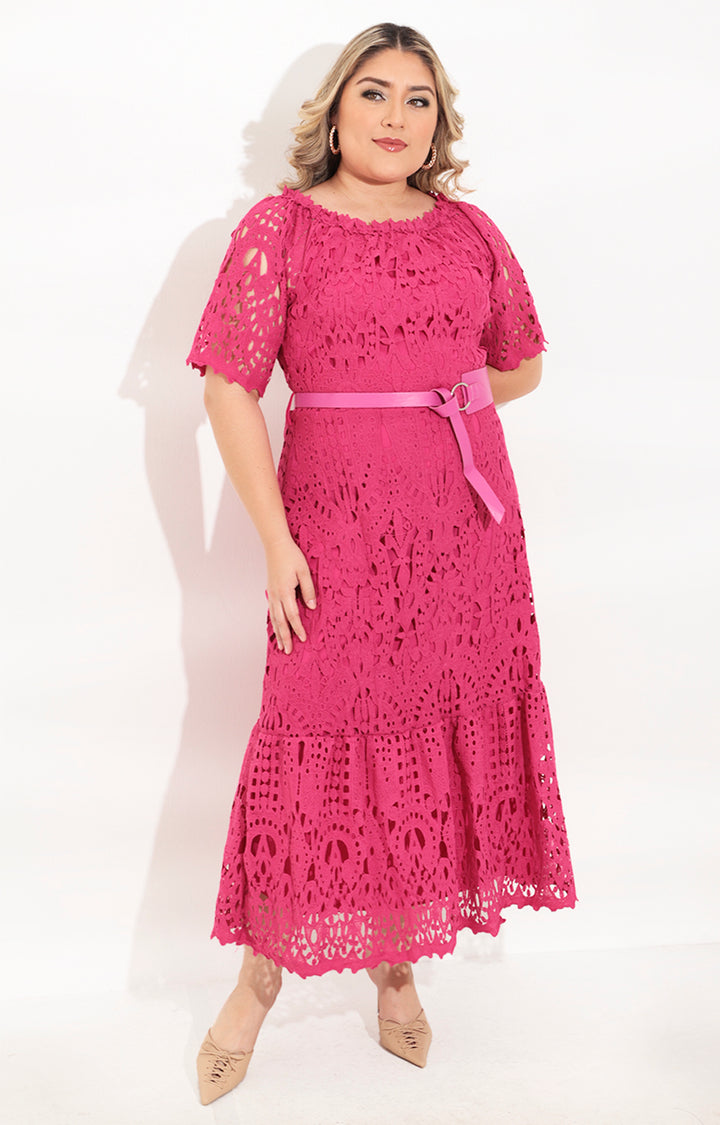 Vestido magenta de guipur - VESTIDO XL Boutiquemirel 