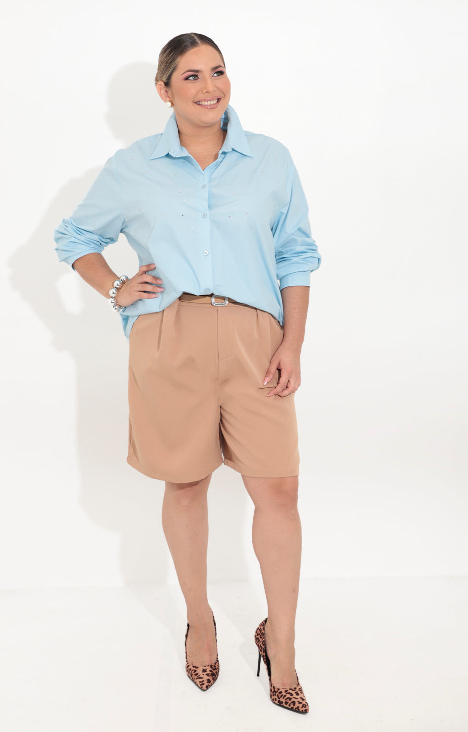 Camisera azul con brillos - BLUSA Boutiquemirel 